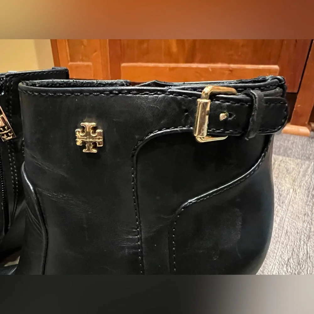 Tory Burch size 6.5 black Milan wedge boots